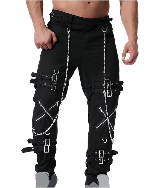 renzo-black-zip-buckle-detail-pant-with-chain renzo-black-zip-buckle-detail-pant-with-chain